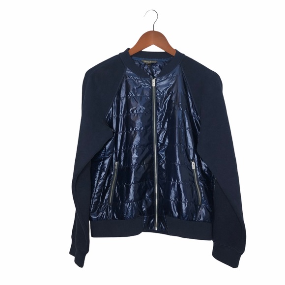 TOMMY BAHAMA Knit Raglan Sleeve Puffer Jacket Navy Blue - Picture 2 of 14